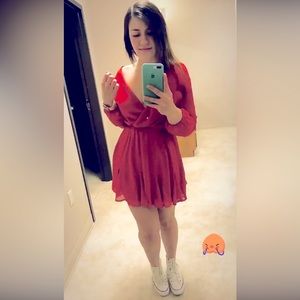Francesca’s Red Dress Long Sleeve